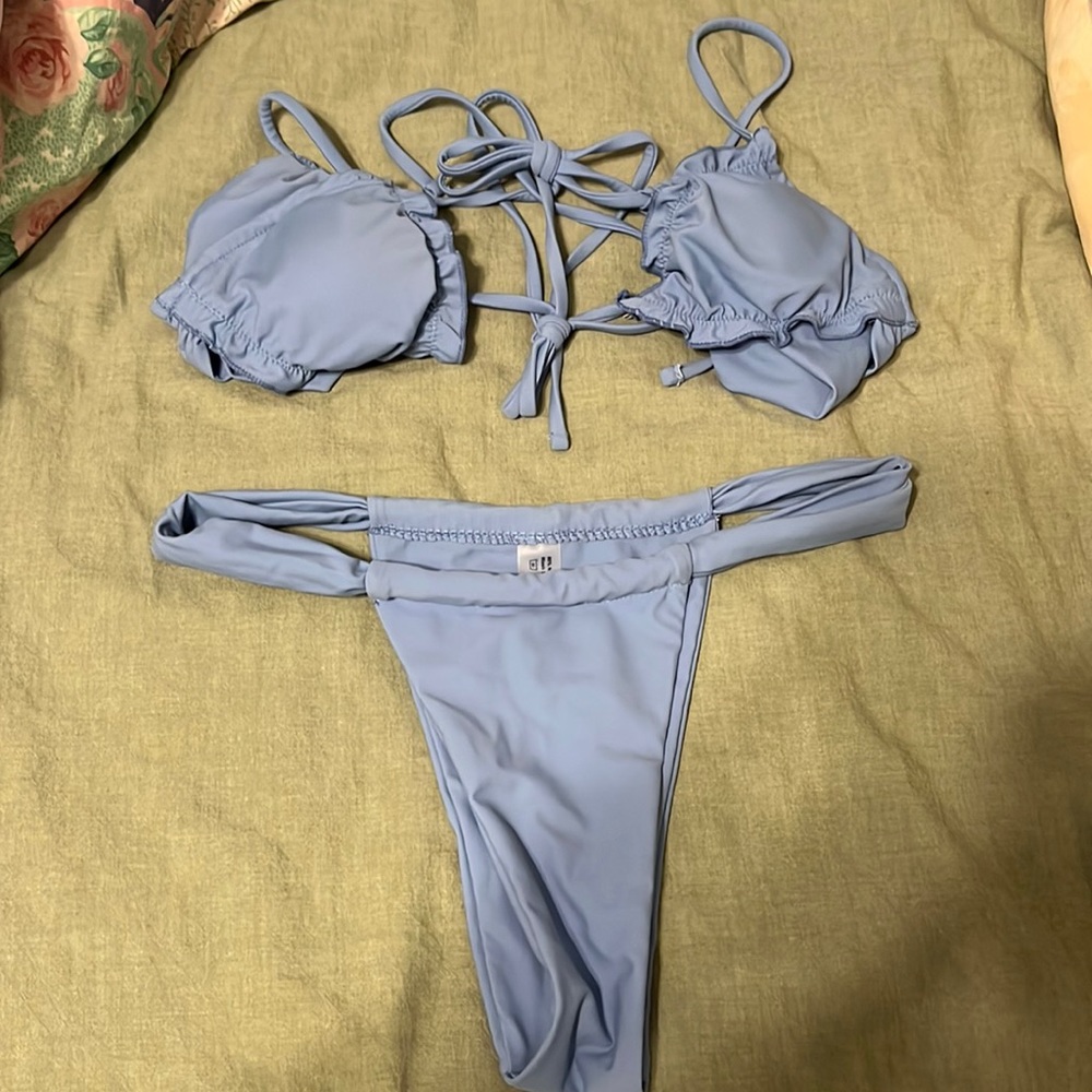 light blue scrunch bikini